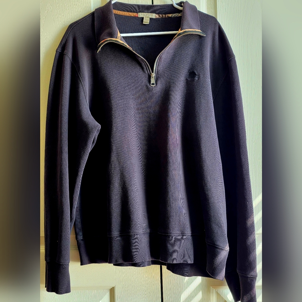 Burberry Brit Men's XXL Black Zip-Up Sweater